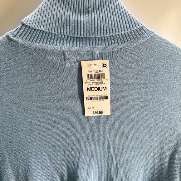 Style & Co‎ Turtleneck Sweater Top Blue Soft Knit  Pullover Medium Minimalist - Picture 8 of 12